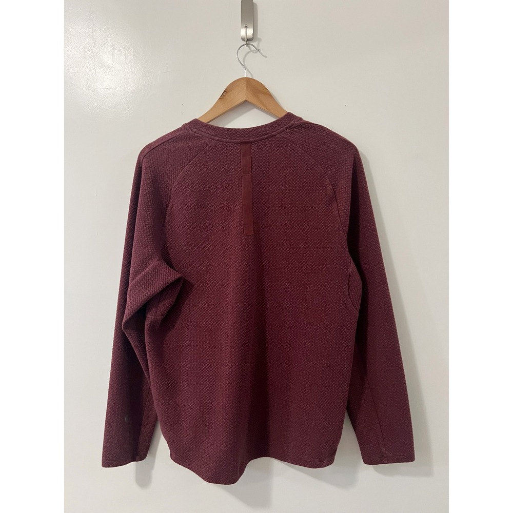 Lululemon Textured Training Sweatshirt & Shorts Set - Men's Burgundy Size Medium - Picture 4 of 11